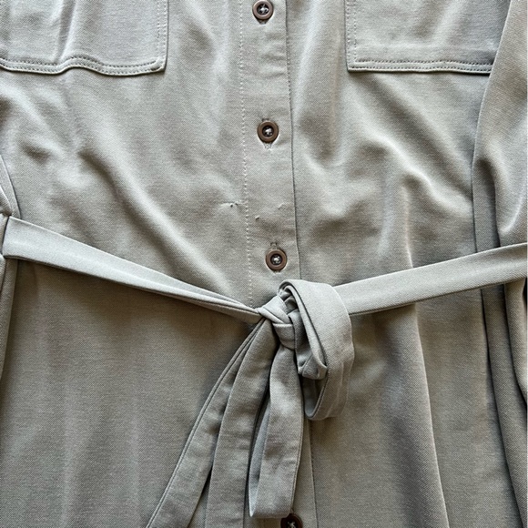 Tahari Modal Button Up Dress in Sage Green Size-L - Picture 4 of 8